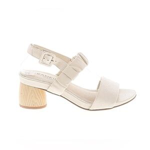 FRANKIE4 Mollie heel sandal in the Chalk Reptile colorway, gathered strap 7.5